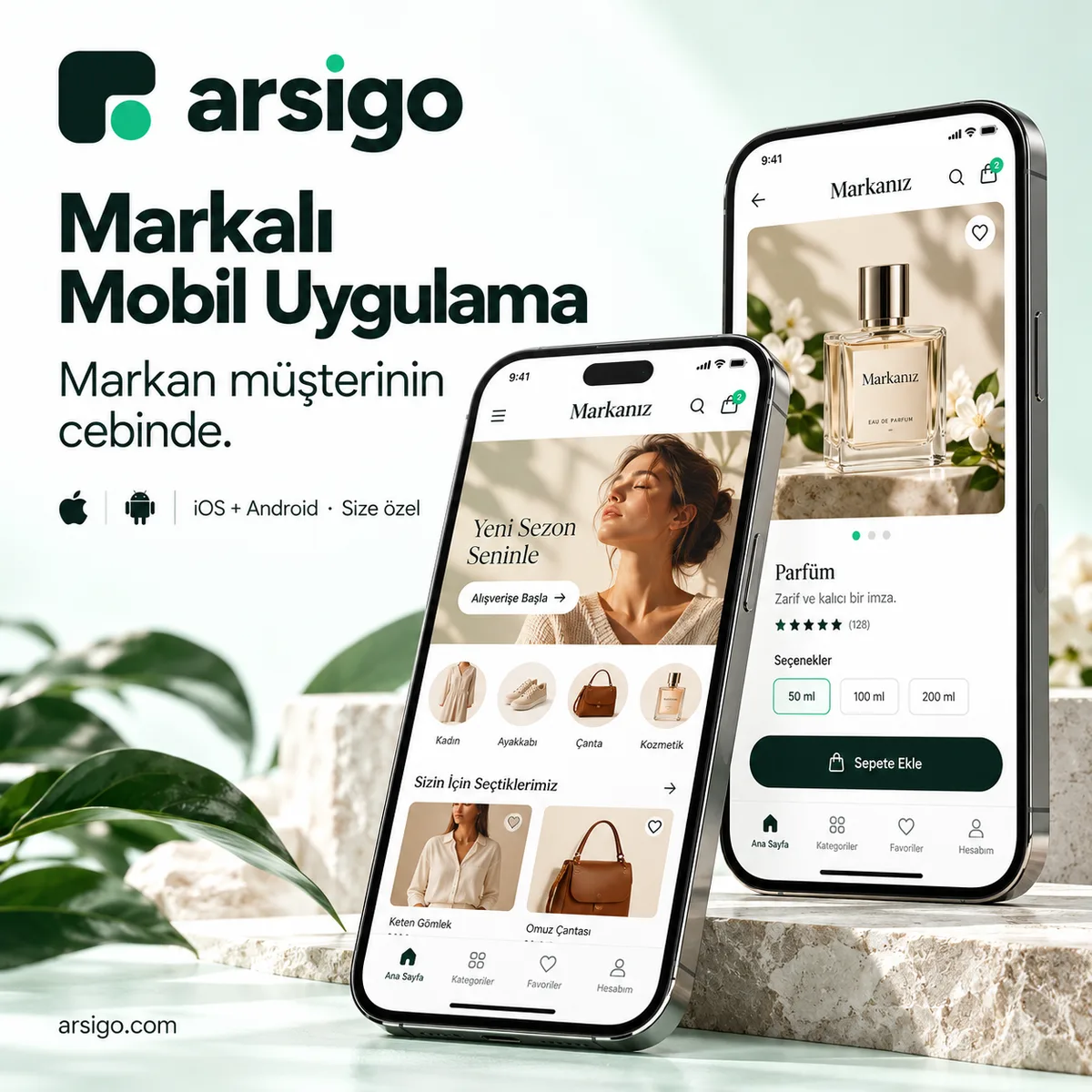Markalı iOS + Android Uygulaması